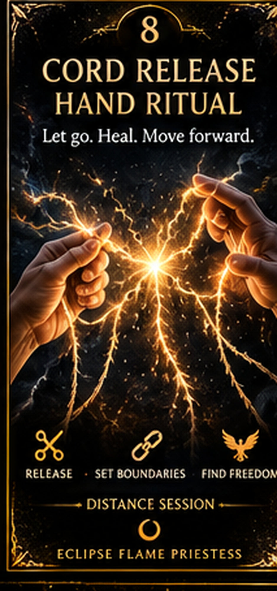 Energetic Cord Release Ritual - Distance Session - hands-only spiritual distance session by Eclipse Flame Priestess