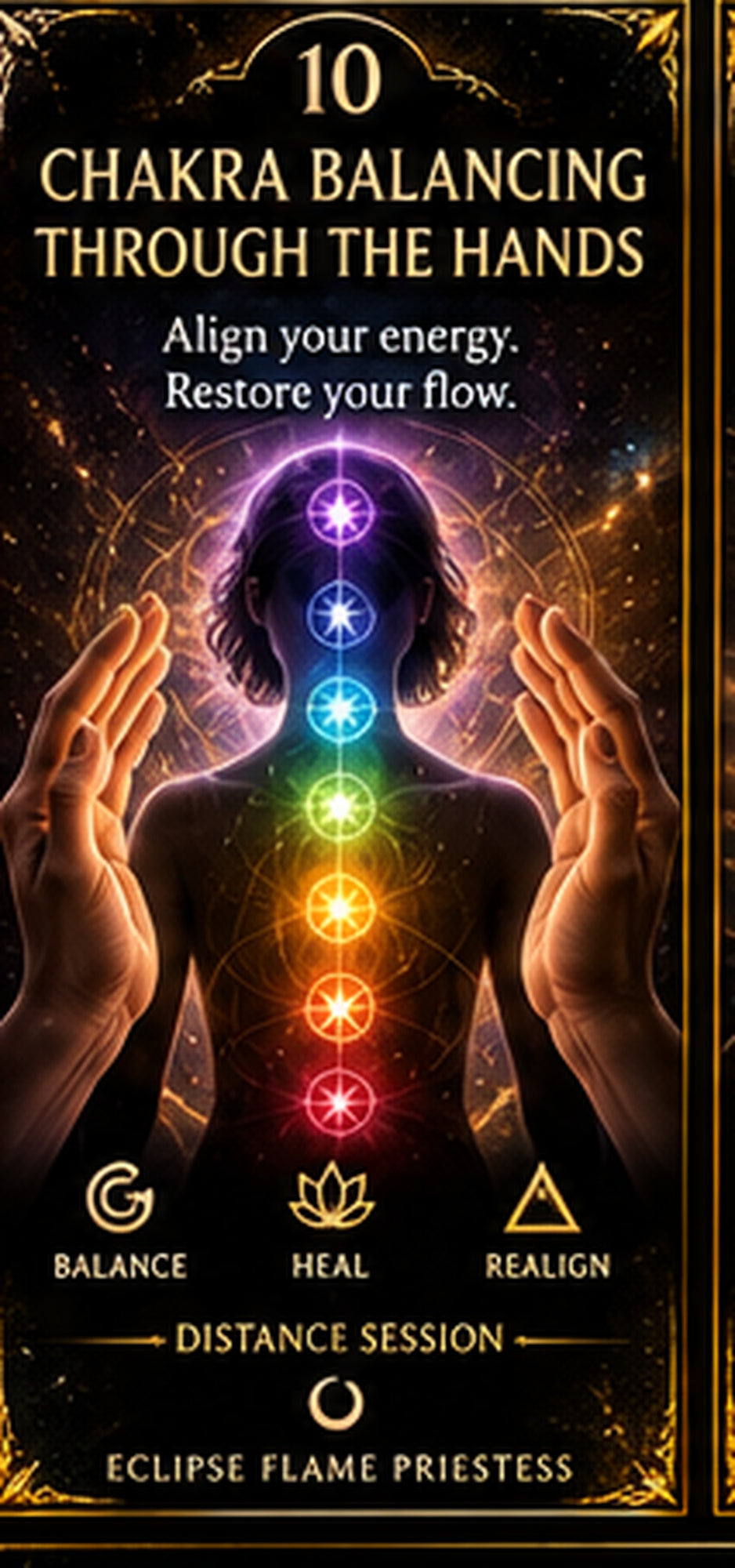 Chakra Balancing - Hands-Only Distance Session - hands-only spiritual distance session by Eclipse Flame Priestess